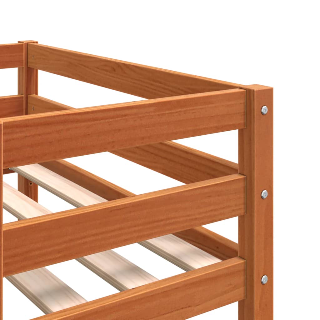 Kids' Bed Frame Wax Brown 90x190 cm Solid Wood Pine