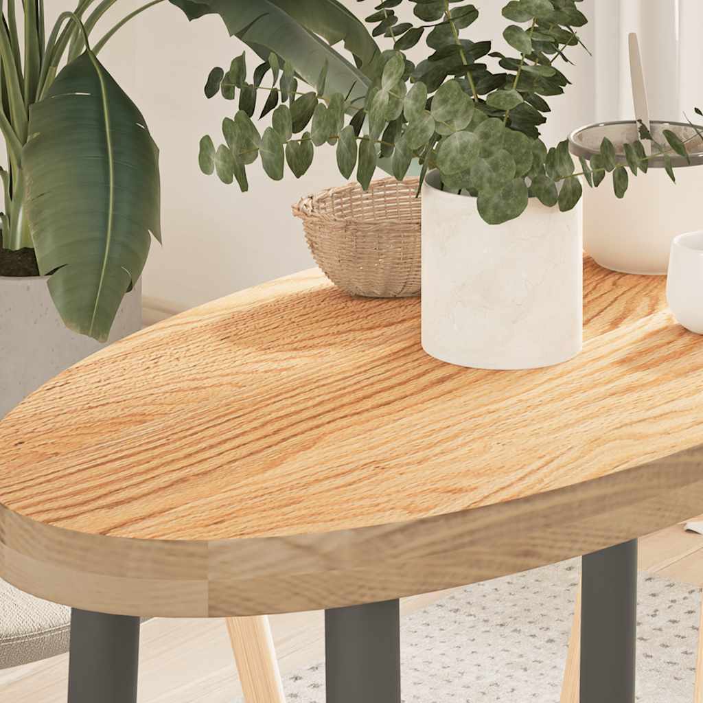 Table Top 80x40x4 cm Solid Wood Oak Oval