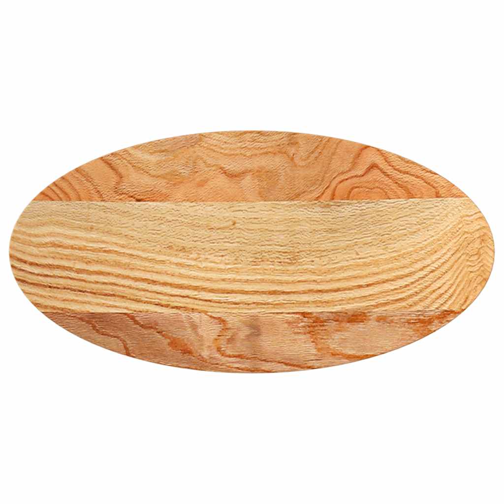 Table Top Light Brown 80x40x2 cm Solid Wood Oak Oval