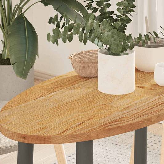 Table Top Light Brown 80x40x2 cm Solid Wood Oak Oval