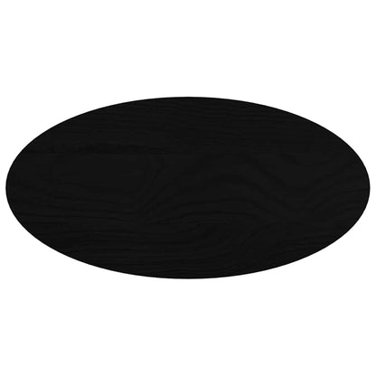 Table Top Dark Brown 80x40x2 cm Solid Wood Oak Oval