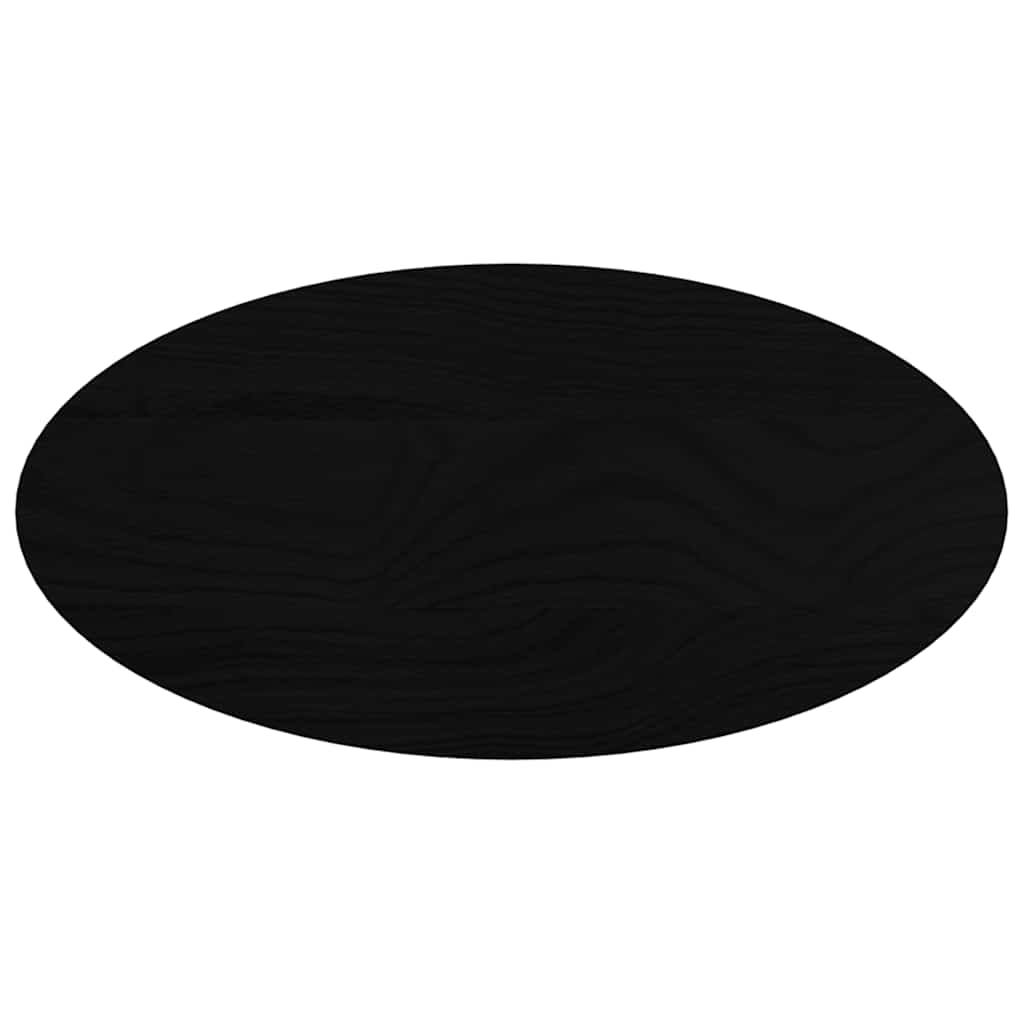 Table Top Dark Brown 80x40x4 cm Solid Wood Oak Oval