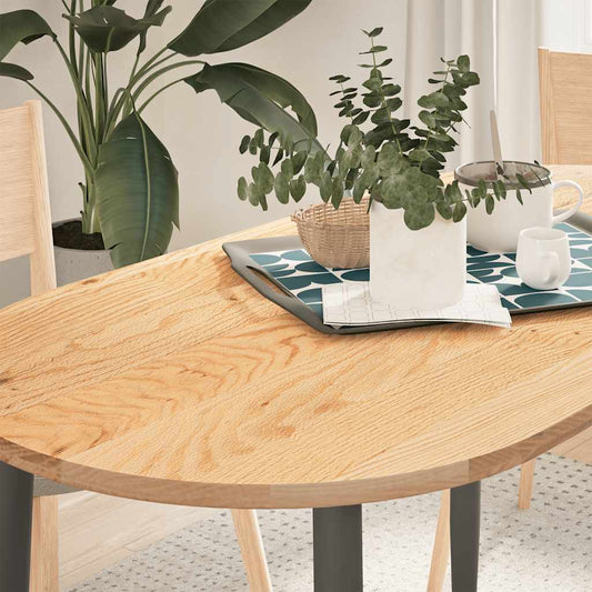 Table Top 120x60x2 cm Solid Wood Oak Oval