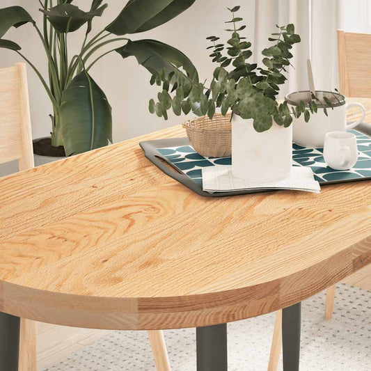 Table Top 120x60x4 cm Solid Wood Oak Oval