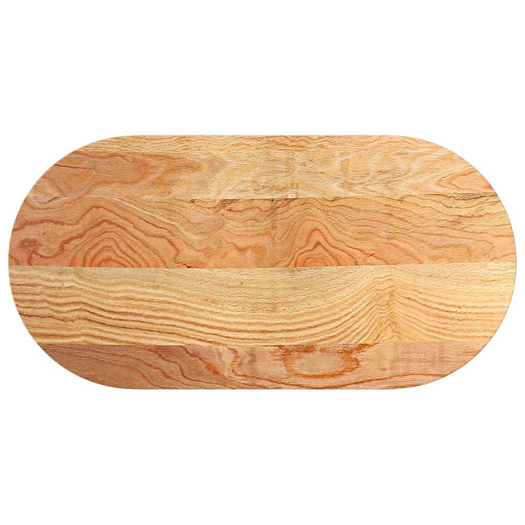 Table Top Light Brown 100x50x2 cm Solid Wood Oak Oval