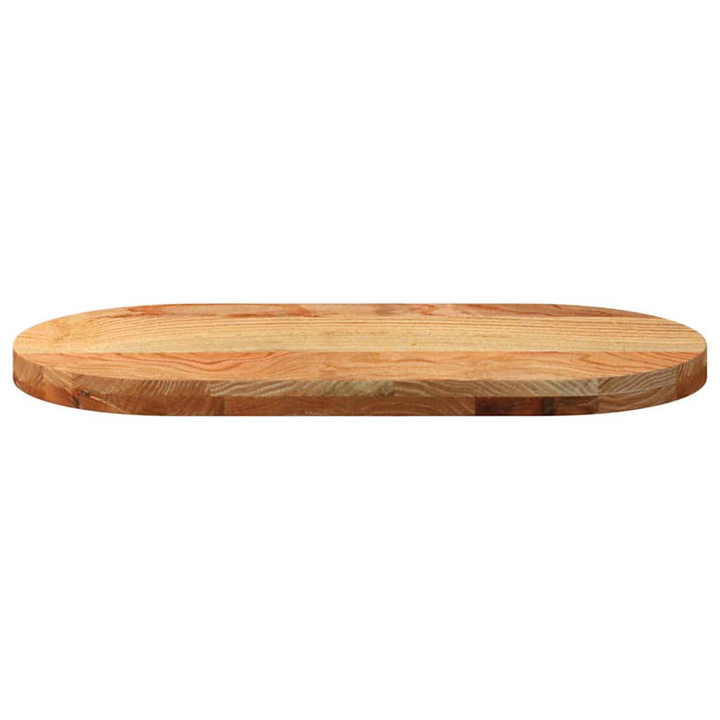 Table Top Light Brown 80x40x4 cm Solid Wood Oak Oval