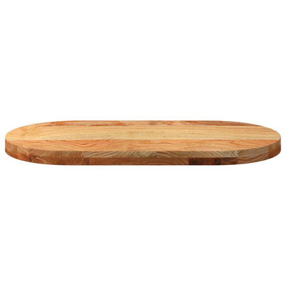 Table Top Light Brown 80x40x4 cm Solid Wood Oak Oval