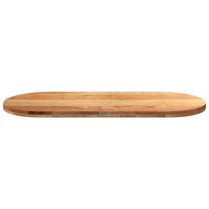 Table Top Light Brown 140x60x4 cm Solid Wood Oak Oval