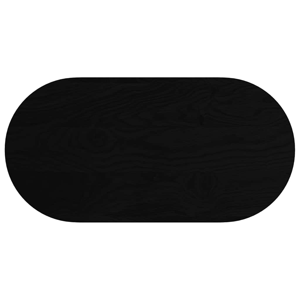 Table Top Dark Brown 100x50x2 cm Solid Wood Oak Oval