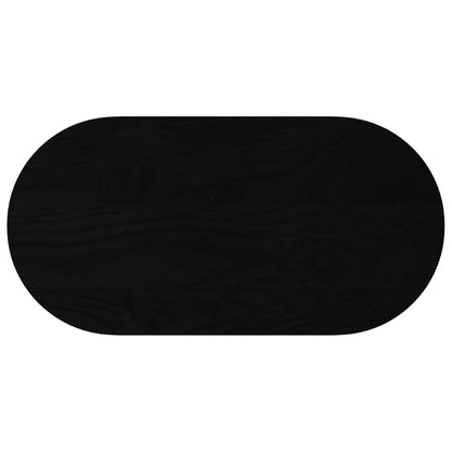 Table Top Dark Brown 80x40x4 cm Solid Wood Oak Oval