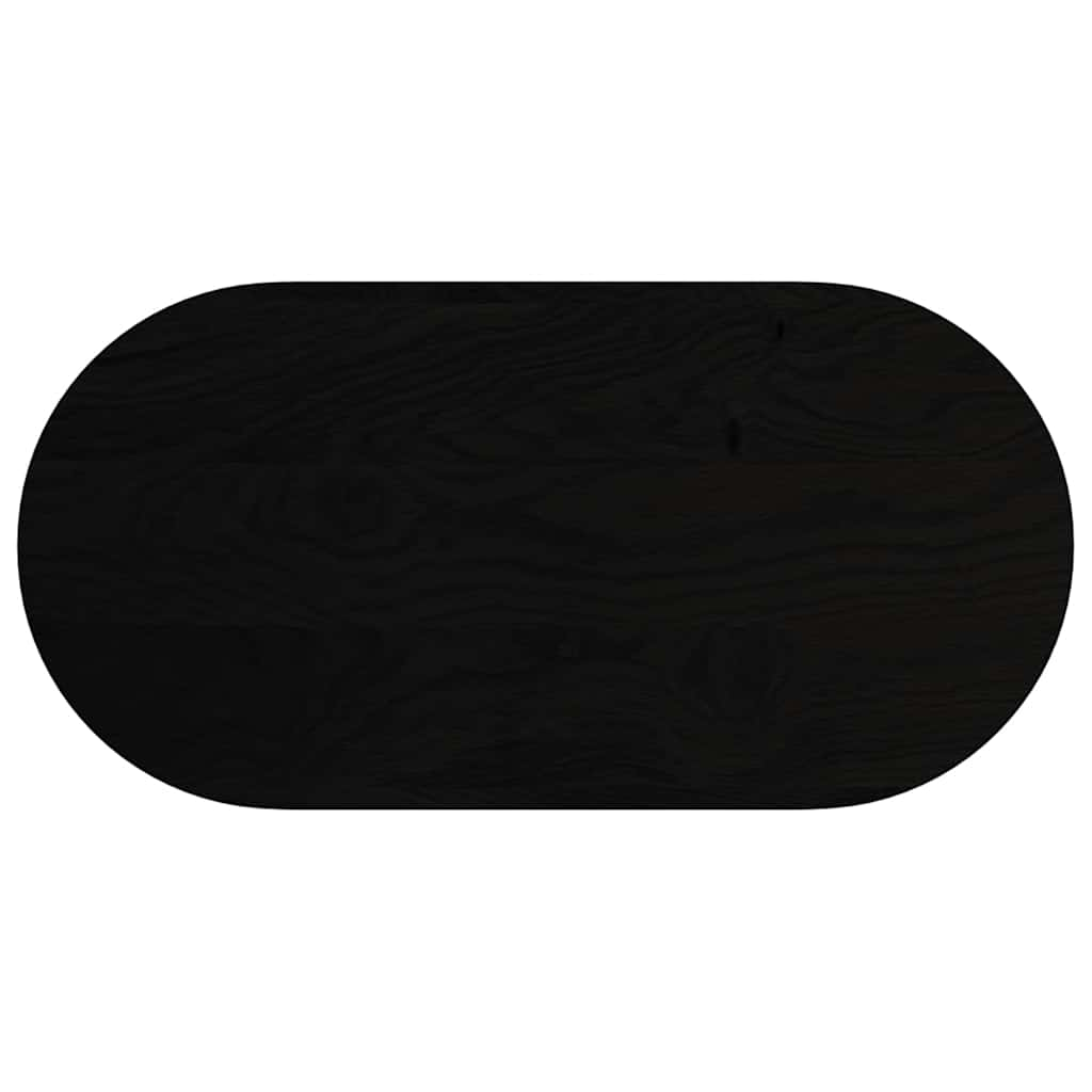 Table Top Dark Brown 100x50x4 cm Solid Wood Oak Oval