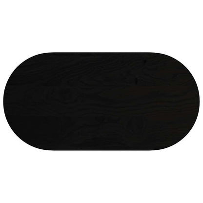 Table Top Dark Brown 100x50x4 cm Solid Wood Oak Oval