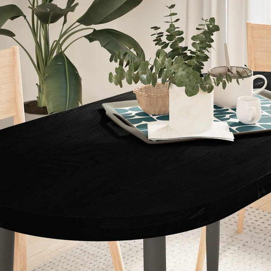 Table Top Dark Brown 120x60x4 cm Solid Wood Oak Oval