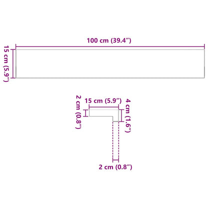 Window Sills 2 pcs Untreated 100x15x2 cm Solid Wood Oak