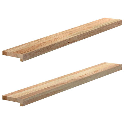 Window Sills 2 pcs Untreated 120x15x2 cm Solid Wood Oak