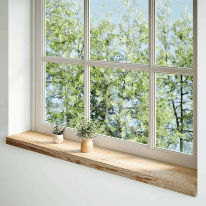 Window Sills 2 pcs Untreated 110x20x2 cm Solid Wood Oak