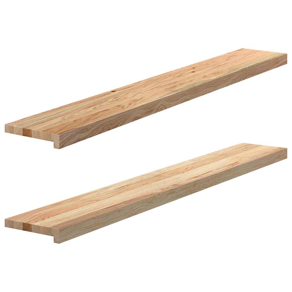 Window Sills 2 pcs Untreated 140x20x2 cm Solid Wood Oak