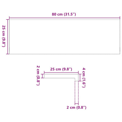 Window Sills 2 pcs Untreated 80x25x2 cm Solid Wood Oak