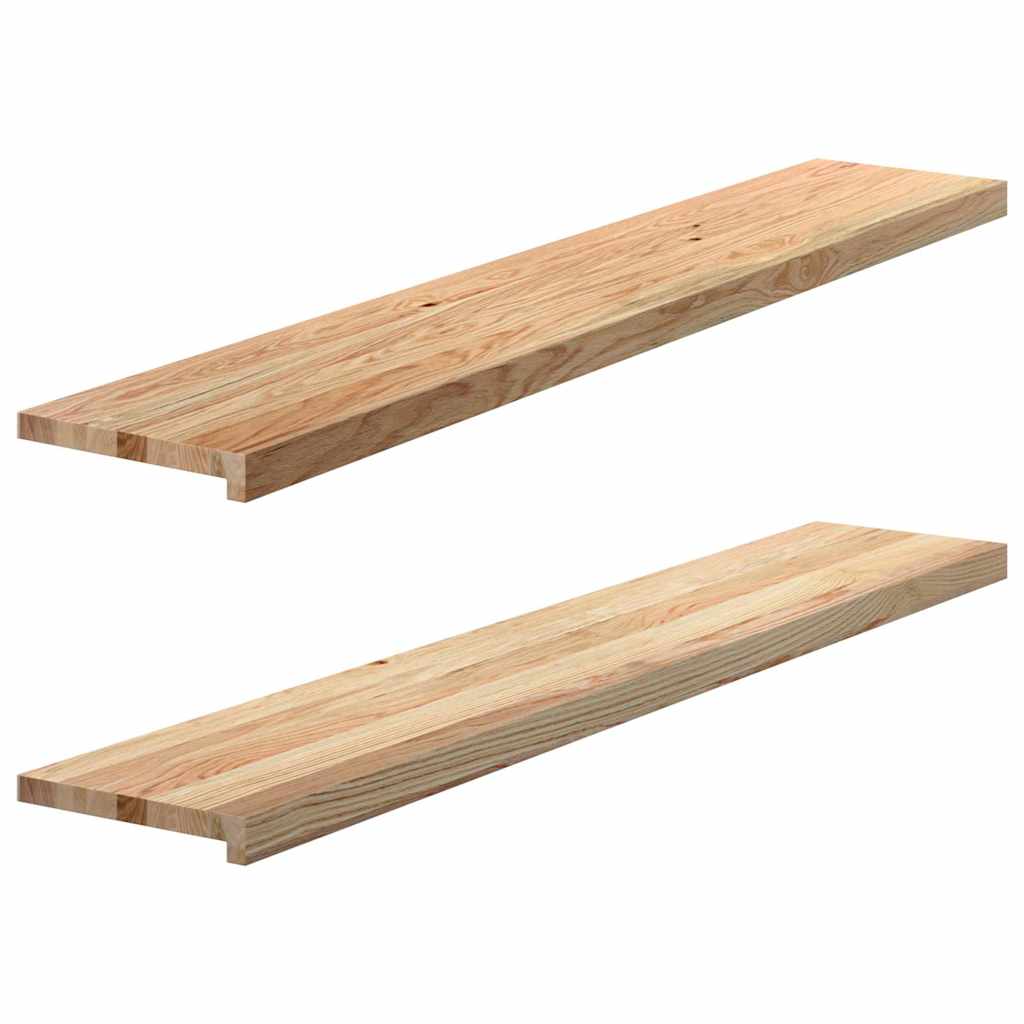 Window Sills 2 pcs Untreated 140x25x2 cm Solid Wood Oak