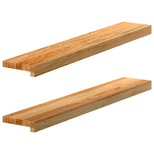 Window Sills 2 pcs Light Brown 90x15x2 cm Solid Wood Oak