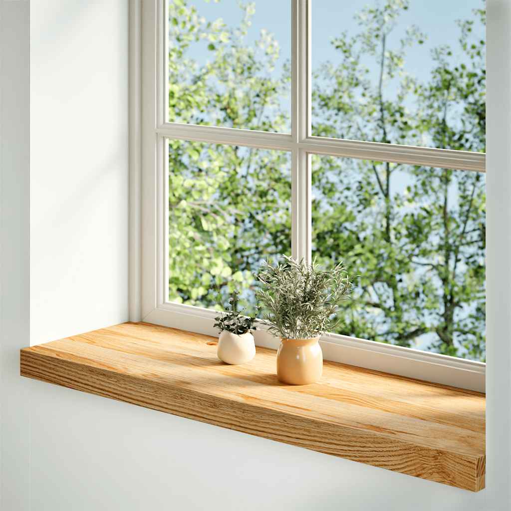 Window Sills 2 pcs Light Brown 90x25x2 cm Solid Wood Oak