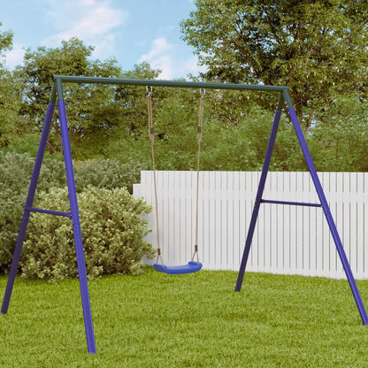 Outdoor Swing Seat for Kids Single with Adjustable Rope Blue