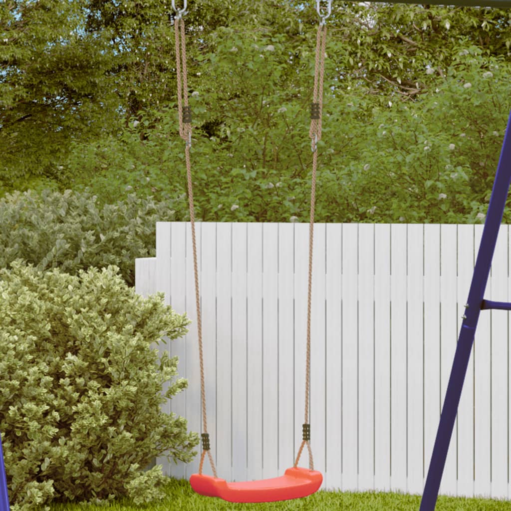 Outdoor Swing Seat for Kids Single with Adjustable Rope Red