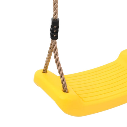 Outdoor Swing Seat for Kids Single with Adjustable Rope Yellow