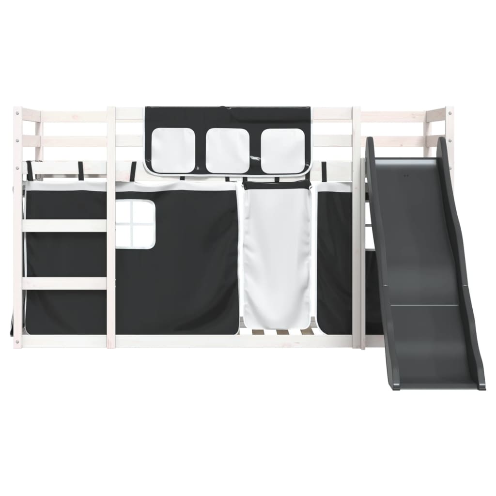 Bunk Bed without Mattress with Slide White and Black 90x200 cm