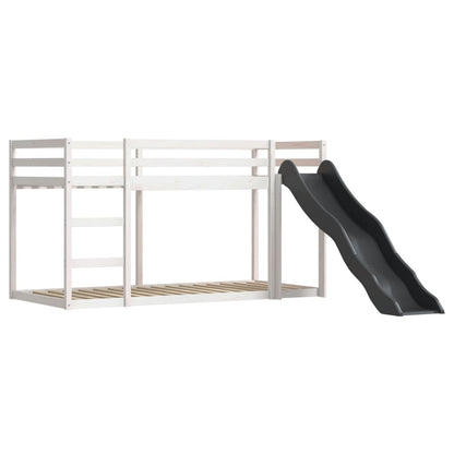 Bunk Bed without Mattress with Slide White and Black 90x190 cm Single