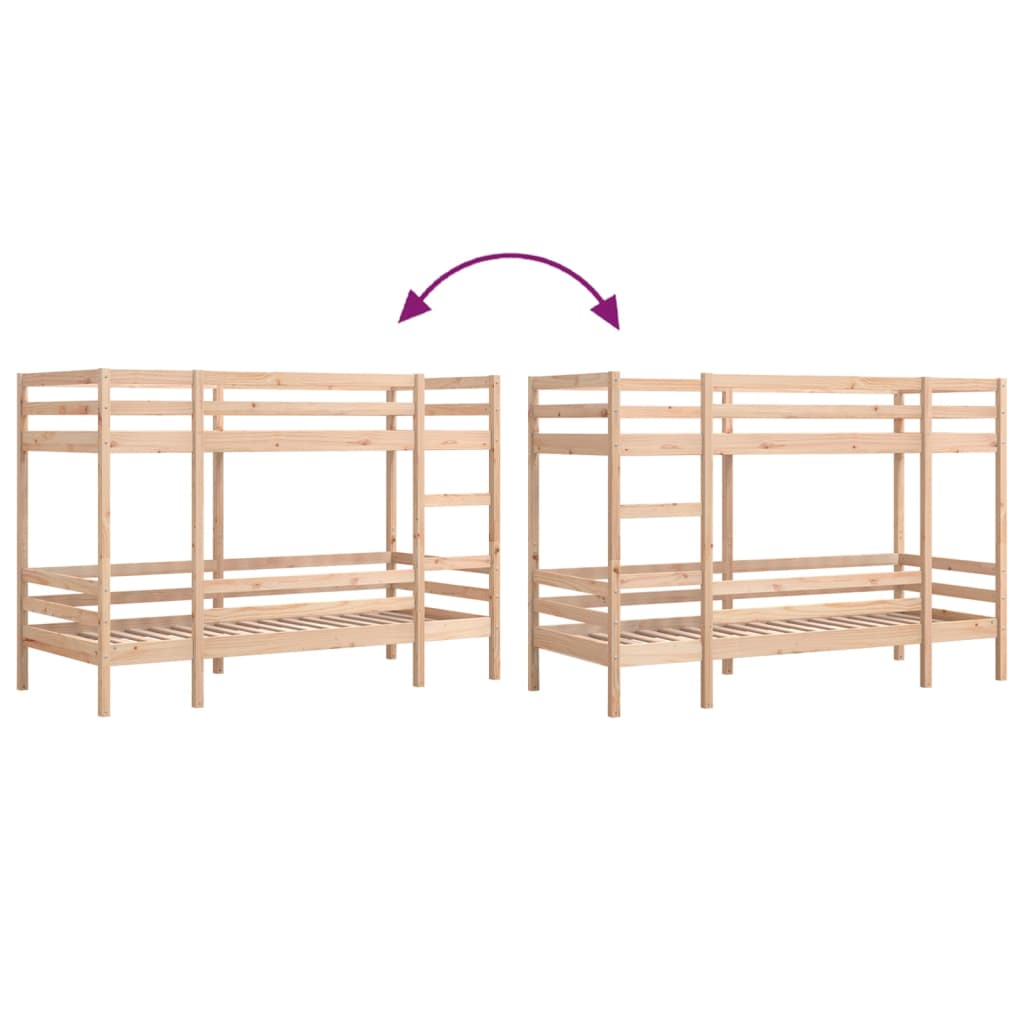 Bunk Bed without Mattress 90x200 cm Solid Wood Pine