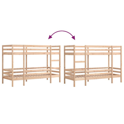 Bunk Bed without Mattress 90x200 cm Solid Wood Pine