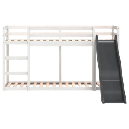 Bunk Bed with Slide&Ladder without Mattress White 90x190 cm Single