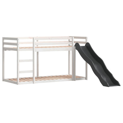 Bunk Bed with Slide&Ladder without Mattress White 75x190 cm Small Single