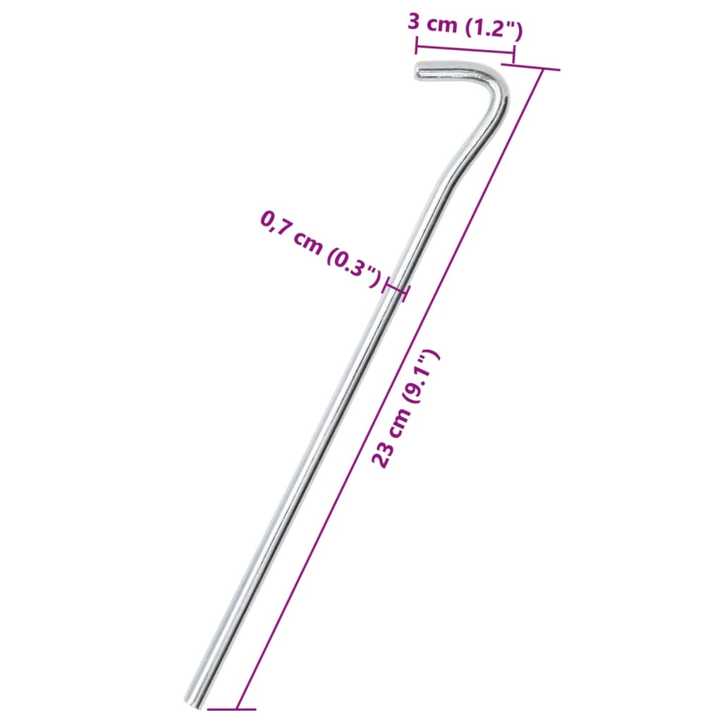 Tent Pegs 50 pcs 23 cm Ø7 mm Galvanised Steel