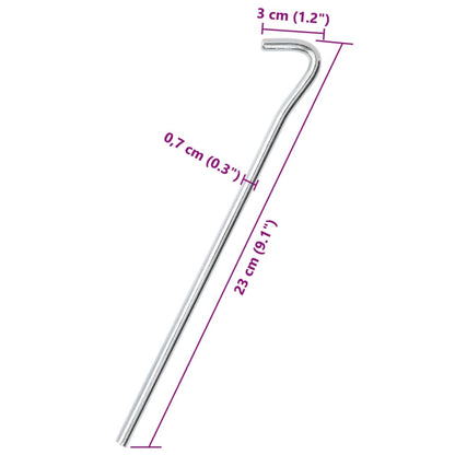 Tent Pegs 50 pcs 23 cm Ø7 mm Galvanised Steel