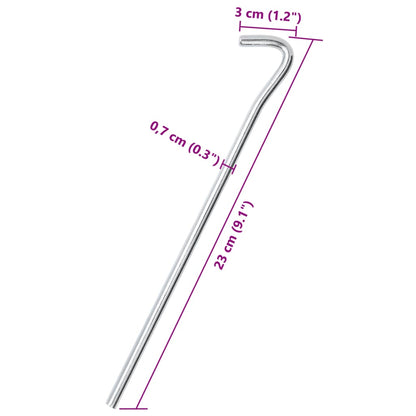 Tent Pegs 25 pcs 23 cm Ø7 mm Galvanised Steel