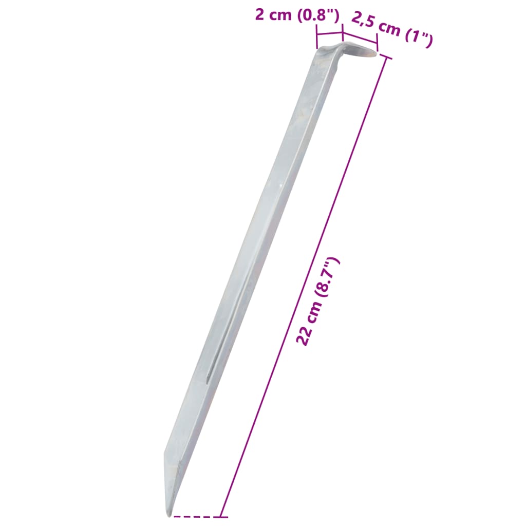 Tent Pegs 24 pcs 22 cm Ø20 mm Galvanised Steel