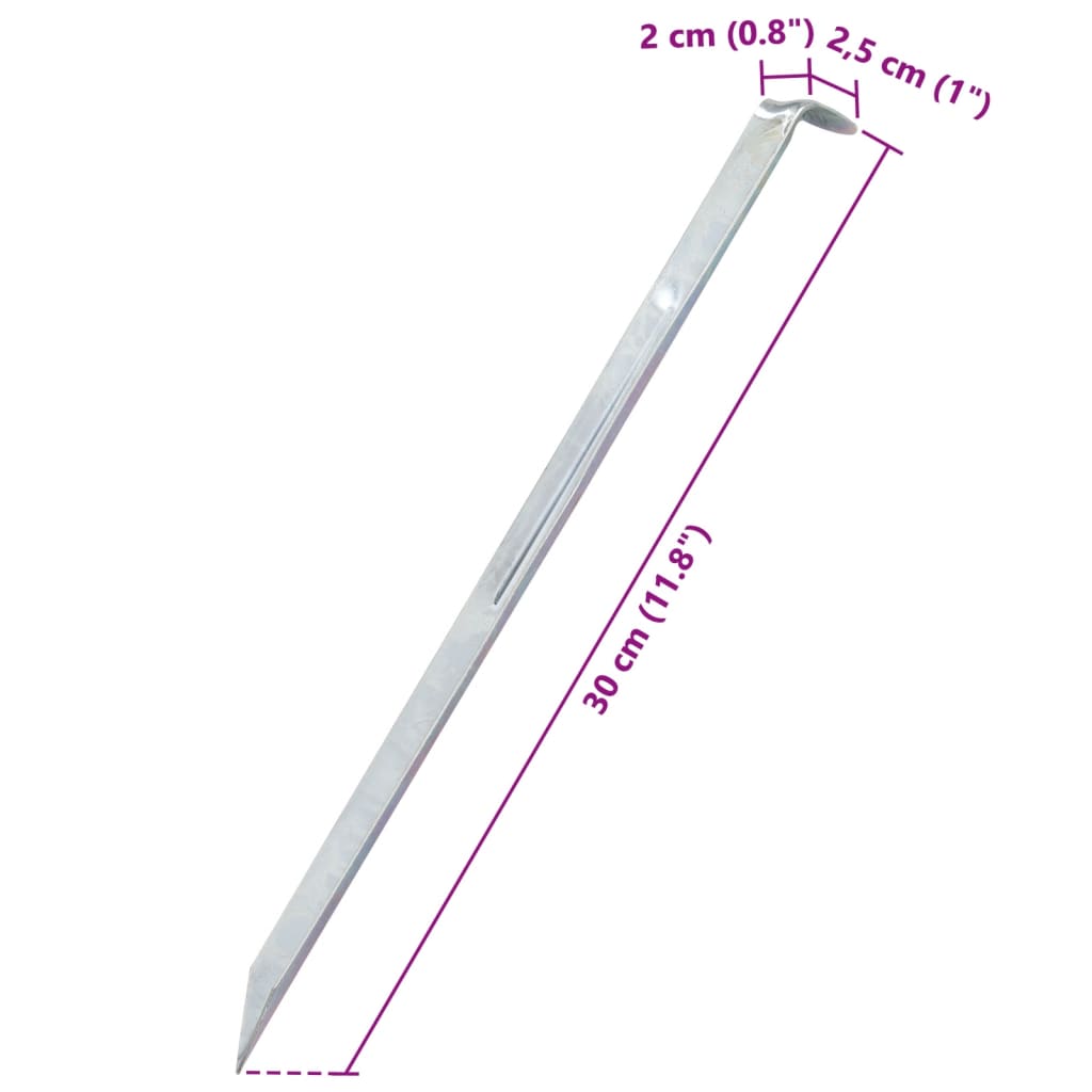 Tent Pegs 24 pcs 30 cm Ø20 mm Galvanised Steel