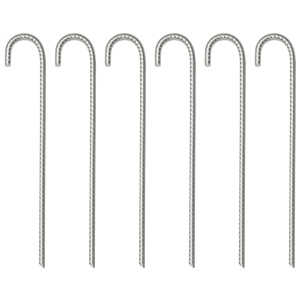 Tent Pegs 6 pcs 37 cm Ø10 mm Galvanised Steel