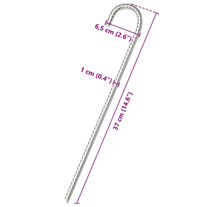 Tent Pegs 6 pcs 37 cm Ø10 mm Galvanised Steel