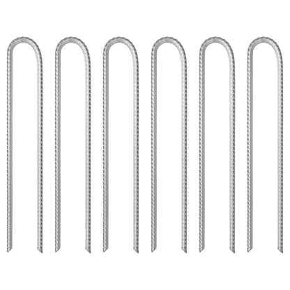 Tent Pegs 6 pcs U-shaped 37 cm Ø10 mm Galvanised Steel