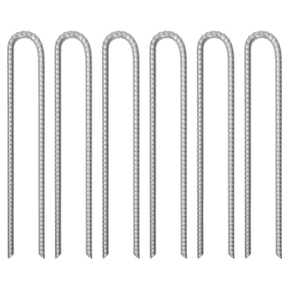 Tent Pegs 6 pcs U-shaped 41.5 cm Ø12 mm Galvanised Steel