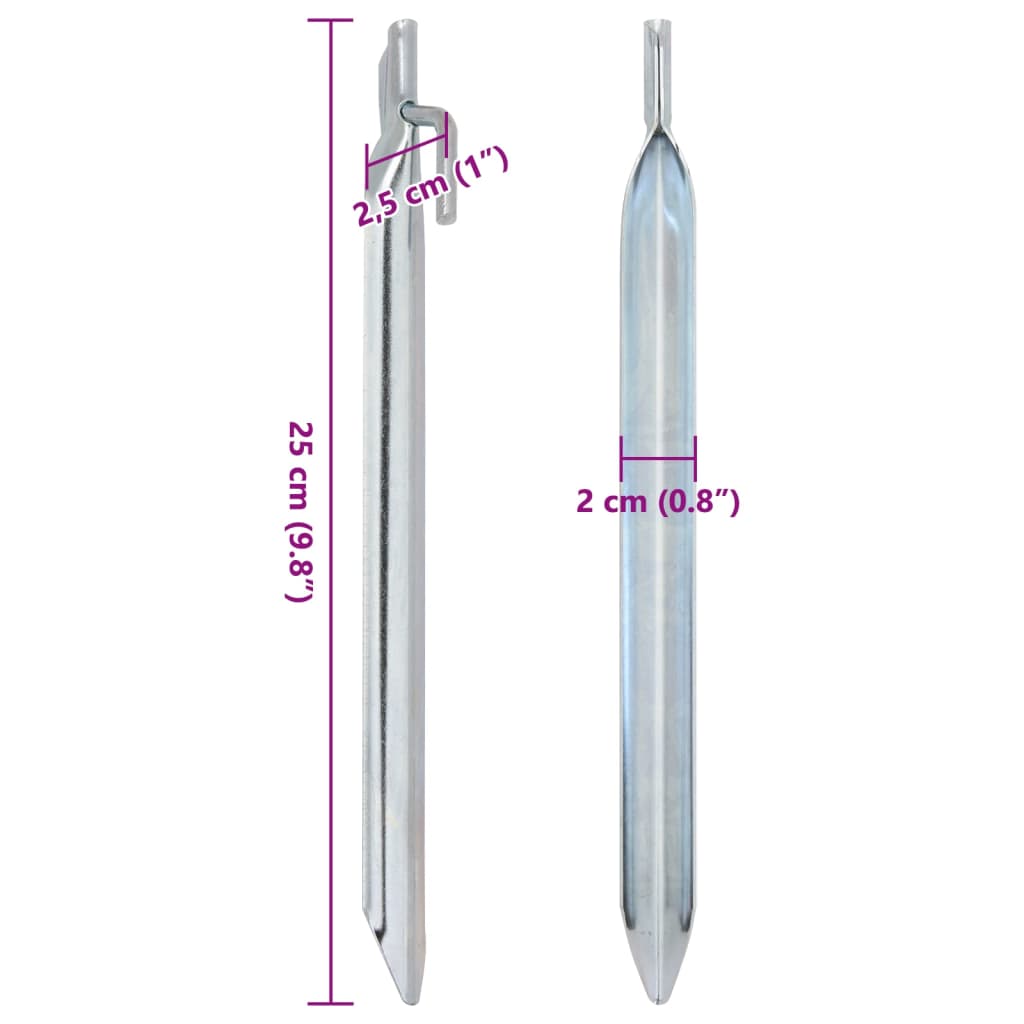 Tent Pegs 24 pcs V-shaped 25 cm Ø20 mm Galvanised Steel