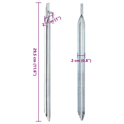 Tent Pegs 24 pcs V-shaped 29.5 cm Ø20 mm Galvanised Steel