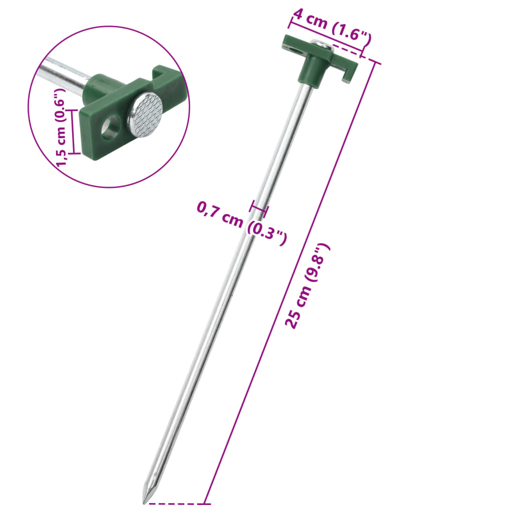 Tent Pegs 12 pcs 25 cm 7 mm Galvanised Steel and PP