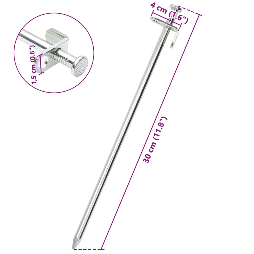 Tent Pegs 24 pcs 30 cm 8 mm Galvanised Steel