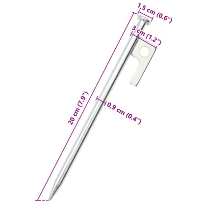 Tent Pegs 24 pcs 20 cm 9 mm Galvanised Steel