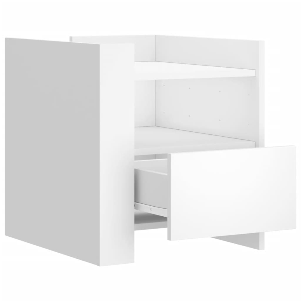 Bedside Cabinet White 45x50x50 cm Engineered Wood