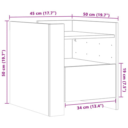 Bedside Cabinet Sonoma Oak 45x50x50 cm Engineered Wood